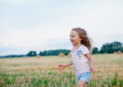 Happy Young Girl Running